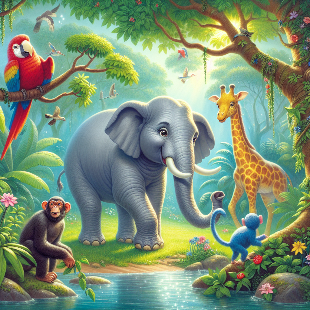 The Elephant's Colorful New Friends