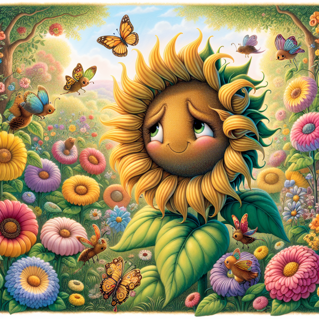 The Shy Sunflower's Bright Smile