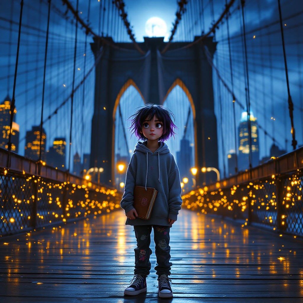 Midnight on the Brooklyn Bridge
