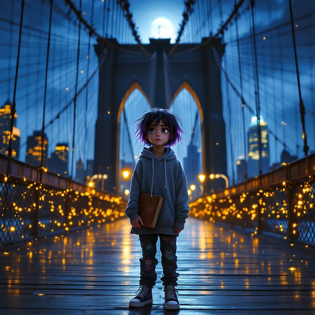 Midnight on the Brooklyn Bridge