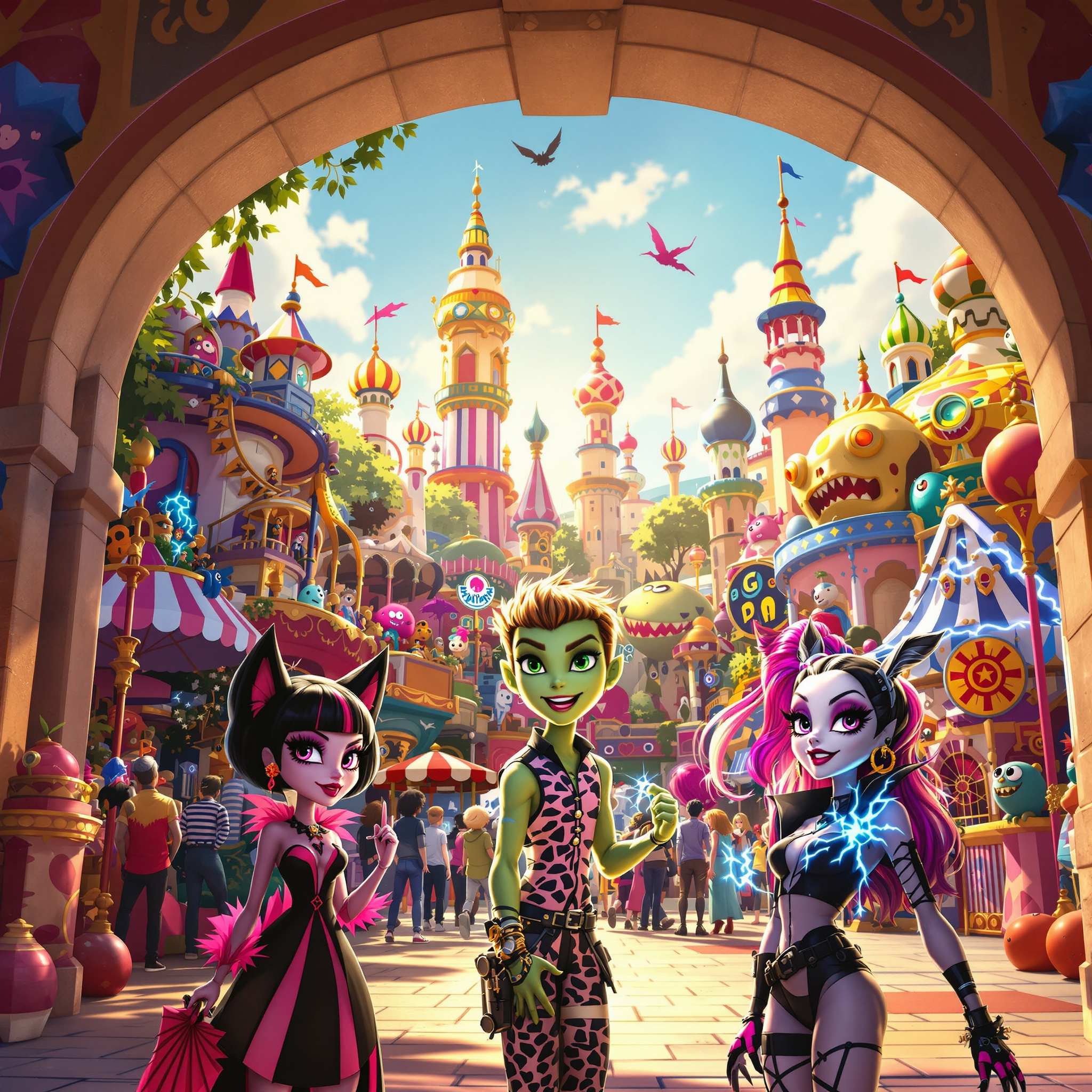 monster high ідуть в парк