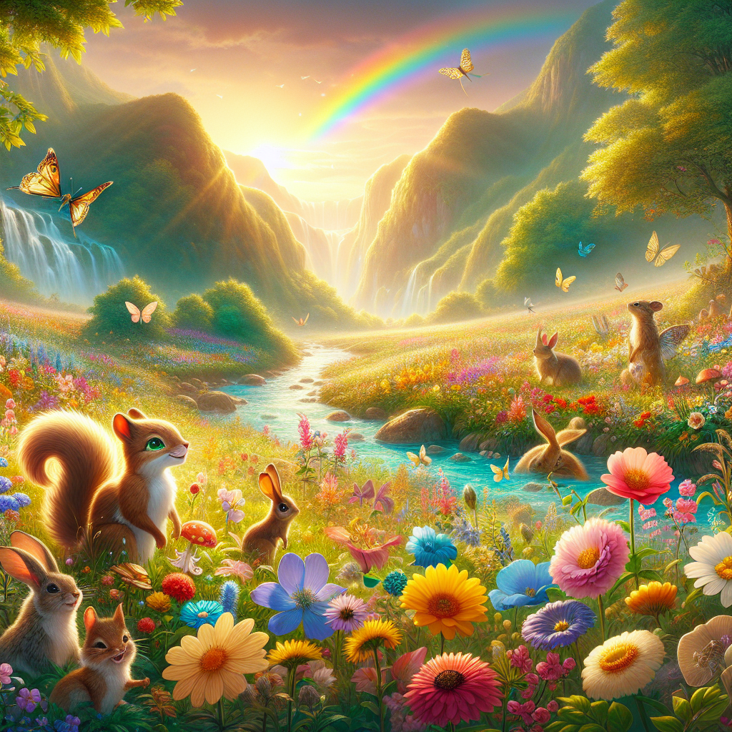 The Magical Meadow of Giggles and the Brave Squirrel named Sparkle